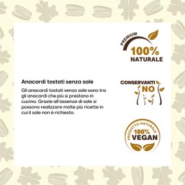 Il Contadino - Antichi Sapori | ANACARDI TOSTATI SENZA SALE | Confezione Salva Freschezza, Tostatura Frequente, Frutta Secca di Qualità Premium, No Conservanti, Non Salati (500g)