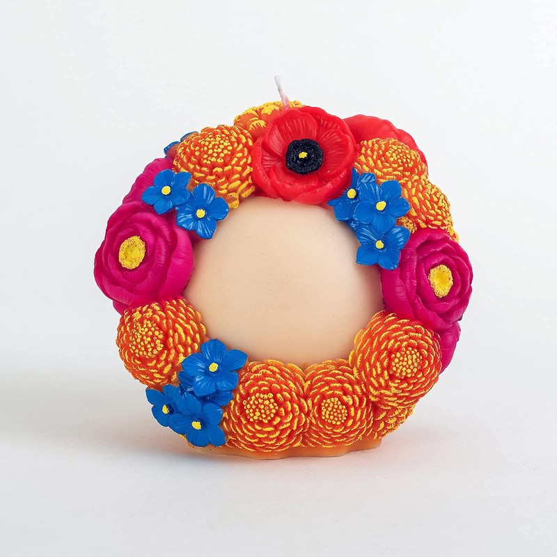 Dia De Los Muertos Floral Skull Scented Candle for Day
