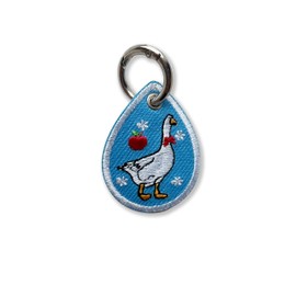 314PI Fruit Goose Embroidery Keychain, Size 2" Embroidered Tag Keychains, Embroidery Patch with Colorful Keyrings for Backpack Clothes Motorcycles Scooters Cars Key Accessories, Cute Animal Gifts