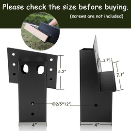TFMUZERT Elevator Bracket, Deer Stand Brackets 4x4, Deer Blind Bracket with Powder Coating, Outdoor Angle Bracket for Hunting Box Blind, Elevated Platform, Tree Stand, Shooting Shack, Pergolas, 4 PCS