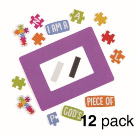 Fun Express I AM A PC of God's Plan PIC Frame MAG CK - Craft Kits - 12 Pieces