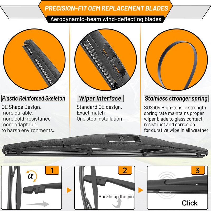 AUTOBOO 3-Pack Windshield Wiper Blades for Subaru Outback 2020-2025, Original