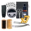 Kit Aseo Y Cuidado Barba Bigote Navaja Afeitado Hombre 7pcs Color Negro