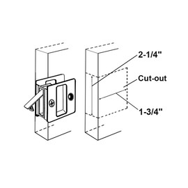QCAA Solid Brass Sliding Pocket Passage Door Pull, Oil Rubbed Bronze, 1 Pack