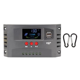 Solar Charge Controller MPPT Tracking Charging 12V 24V Automatic Adaptation LCD Solar Panel Regulator with 2 DC USB 30A