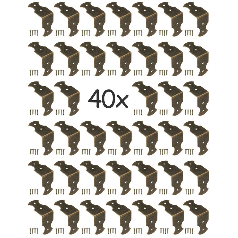 FUXXER® 40 x Angle Connectors Fittings Antique Vintage Brass Design
