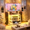armocity 4-Tier AV Media Stand with Power Strips, Corner TV