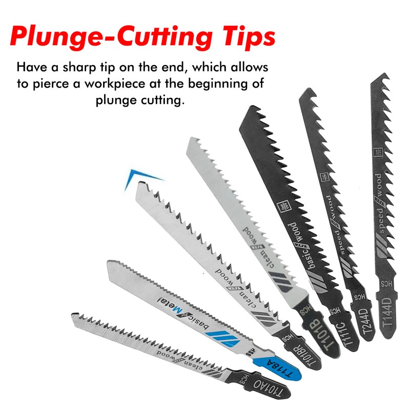 Bestgle 50Pcs Jigsaw Blade Set, T Shank Fast Cut Jigsaw