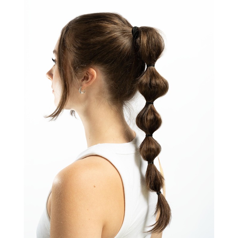 Brushworks Black Flexi Elastic Hair Bands - 100 Pieces