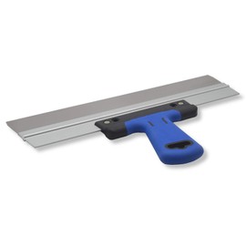 DEWEPRO® Stainless steel facade spatula, decorative spatula, surface spatula, surface squeegee with aluminium holder and 2-component soft grip, size: 350 x 50 mm