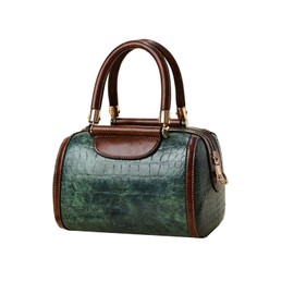 NICOLE & DORIS Women Handbags Crossbody Bag Fashion Satchel Bags PU Leather Top Handle Bags Crocodile Shoulder Bags Messenger Bags Ladies Purses Handbag for Work Party Daily Green