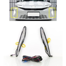 ECAHAYAKU LED Front Bumper Fog Light DRL Fit for 2024 Toyota Camry Daytime Running Light with Amber Turn Signal Light Daylight