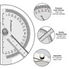 Nortools Stainless Steel Angle Protractor -180° Two Arm Ruler Adjustable