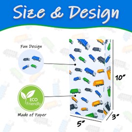 Finds Fit 4U Garbage Truck Party Favor Gift Bags(16) - Perfect for Garbage Truck Birthday Parties, Lunch Bags or Trash Truck Events