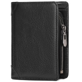 SENDEFN Men's Bi-fold Wallet, Genuine Leather, Popular, Brand, Bifold Wallet, Card Case, Coin Purse, Men's, Father's Day, Present, 10,000 Times Day, Men's Wallet, black