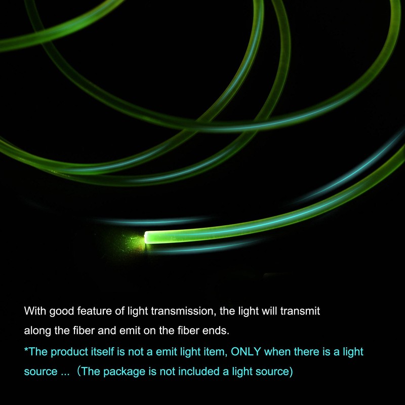 sourcing map PMMA Side Glow Fiber Optic Cable 6mm 3.0M