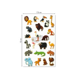 Maildor 560389C Pack of Stickers Cooky 3D (1 Sheet, 7.5 x 12 cm, Ideal for Decorating, Collecting or Gifting, Savannah) 1 Pack, Multicoloured