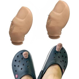 JUGNAW Funny Big Toes Shoe Charms with Hairy for Cro,Cute and Hilarious Realistic 3D Toes Charms for Shoes, Unique and Amusing Accessories for Adults and Kids Birthday Party Decoration
