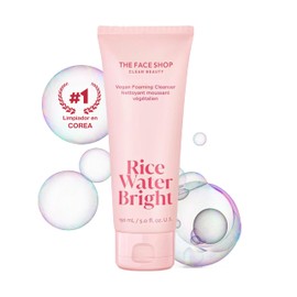 The Face Shop Rice Water Bright - Limpiador Facial en Espuma con Agua de Arroz  Skincare Coreano Iluminador  Limpieza Profunda, Hidratación y Efecto  