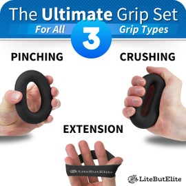 LiteButElite Grip Strength Trainer Kit - Effective Forearm Strengthener for Hand and Finger Exercise, Ideal Exercisers for Gripper Strength and Flexibility