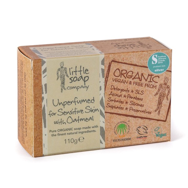 Little Soap Company Sensitive Unperfumed Soap Bar - Vegan, Cruelty