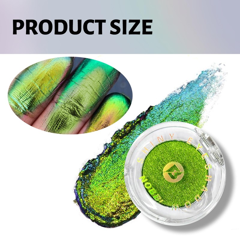 Lilbitty Chamäleon-Schimmernder Lidschatten, Hochpigmentierter Multichrom-Effekt, Farbwechselnder Waldgrüner Glitzer, Duo-Chrom Eyeshadow