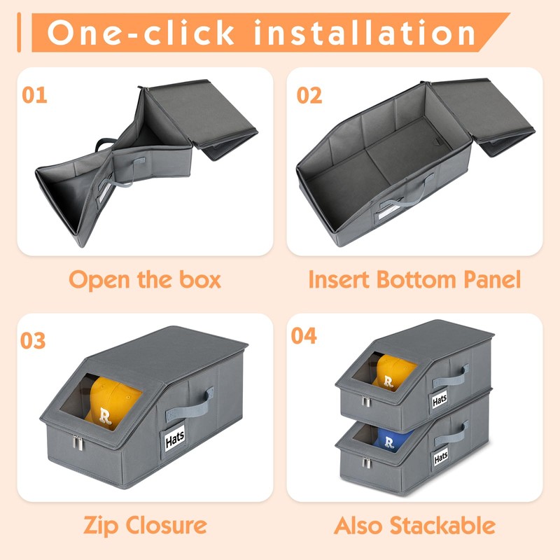 Dofilachy 2 Pack Stackable Hat Storage for Baseball Caps, Holds