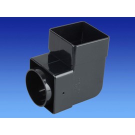 Wavin OSMA 4T862 Black Pipe Bend/Elbow - 87.5 deg for 61mm Square downpipes