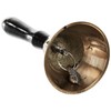 Sigro Table Bell with Wooden Handle, 5 cm, Metal, Gold,