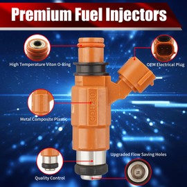 MACAX Set of 4 Fuel Injectors 15710-65D00 Replacement Compatible with Suzuki Marine Outboard DF90 DF100 DF115 DF140 Mercury 115 HP 4 Stroke - Replaces 68V-8A360-00-00 CDH210