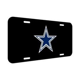 Aluminum Metal License Plate for Cowboys，Black Front 6 * 12 inches Decoration License Plate Tag with 4 Holes