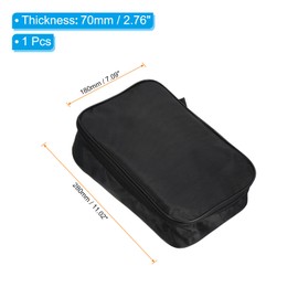 PATIKIL 11" x 7" Ping Pong Paddle Case, Table Tennis Racket Case Soft Cover Container Bag for Sports Accessories, Black