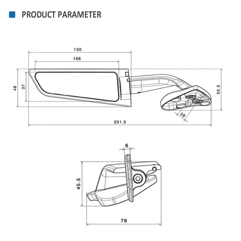Motorcycle Adjustable Wind Wing Side Mirrors Compatible with YAMAHA YZF