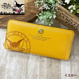 [K-PARTS] BebeDayan Core Stamp Long Wallet, Round Zipper, Women's Long Wallet, Dayan Wallet, Wachifudo, Round Zipper, Long Bill, Synthetic Leather, Cats, Cat Goods, Women's, Cute, Fashionable, yellow