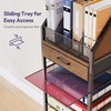 SWTYMIKI 9-Tier Rolling File Cart - Paper Organizer with Drawer
