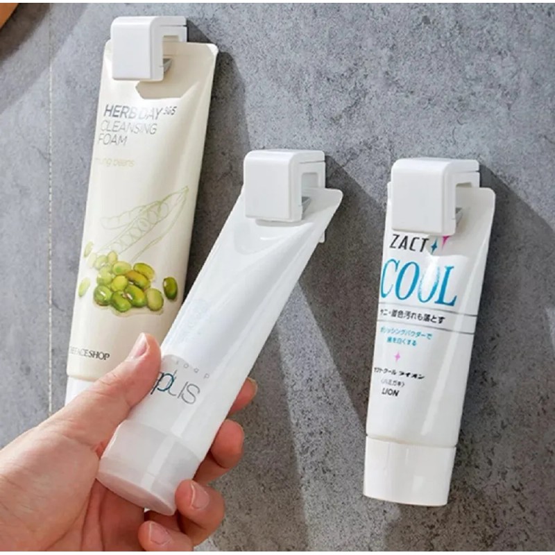 TIKA 4 Toothpaste Clip Holder - Space-Saving Bathroom Rack for