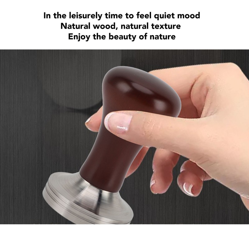 Coffee Tamper with Wooden Handle Easy To Operate Outstanding Extraction