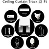 MaKefeile Ceiling Mount Curtains Track Room Divider Privacy Partition Separator