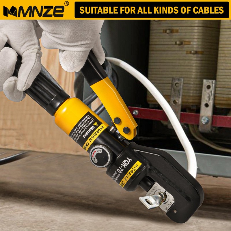MMNZE 6 Ton Hydraulic Cable Lug Crimper Pliers 12 AWG