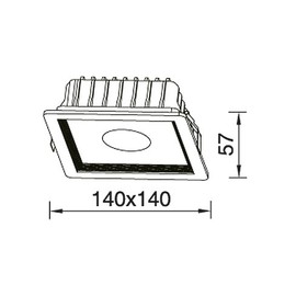 Lampenlux Spencer LED Recessed Spotlight IP44 230 V Outdoor Light Square 14 cm White Warm White Aluminium Spotlight