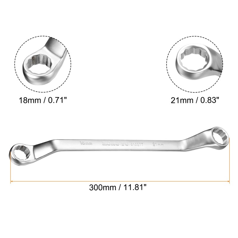 sourcing map Offset Extra Long Box End Wrench 18 x