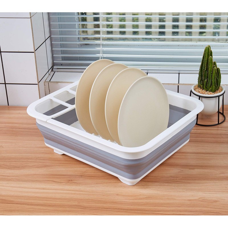 ZhildChen Collapsible Dish Rack Foldable Dish Drying Rack Portable Dish