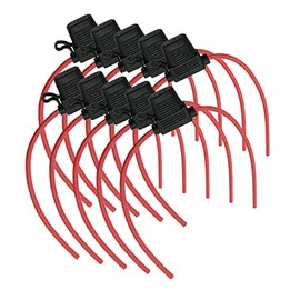 14AWG 10pcs Taiwan fuseholder Inline ATC/ATO Flat Low Profile fuseholder Fits All Sizes Waterproof Dustproof 32V 30A Automotive/A-TeamFuse KEINN (Flat, AT-7012S, Copper and PVC, 14awg, 10, AT-7012S)