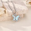 JERWLI Butterfly Necklace for Women 925 Sterling Sliver Opal Pendant