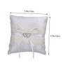 STOBAZA Elegant Lace Wedding Ring Pillow Romantic Heart Shaped Design
