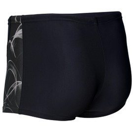 Aquarti Men's Short Striped Swimming Trunks, 16201 Black/Graphite
