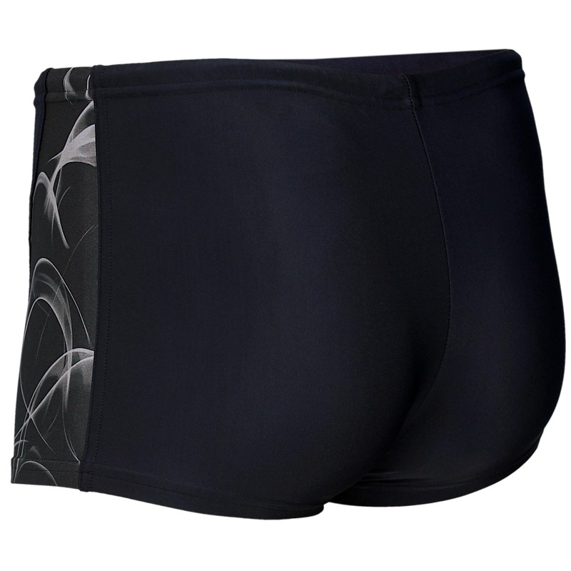 Aquarti Men's Short Striped Swimming Trunks, 16201 Black/Graphite