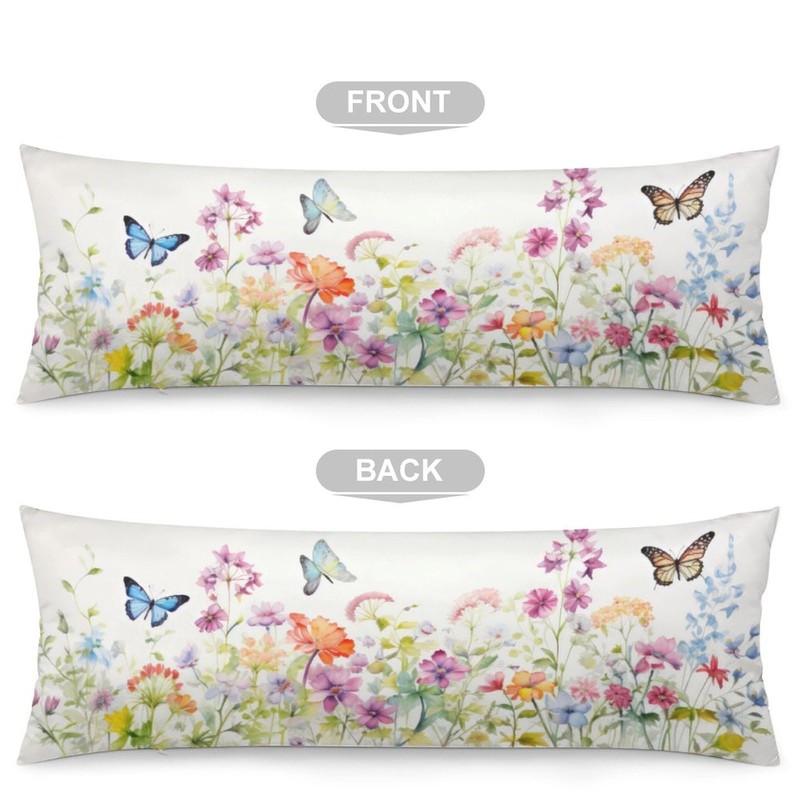 Spring Body Butterfly Flower Pillow Cover Pillowcase with Zipper