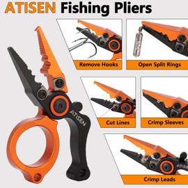 SYNFLUX Mini Fishing Pliers Saltwater, Split Ring Tool and Line Cutter