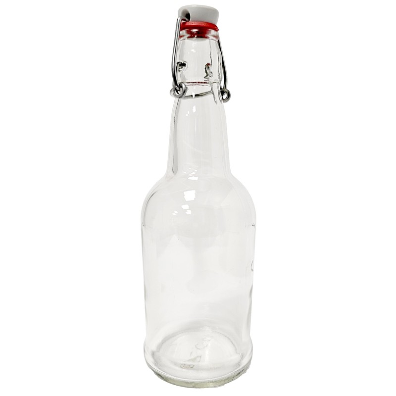 EZ Cap Bottles - 16 oz Clear Swing Top (Qty